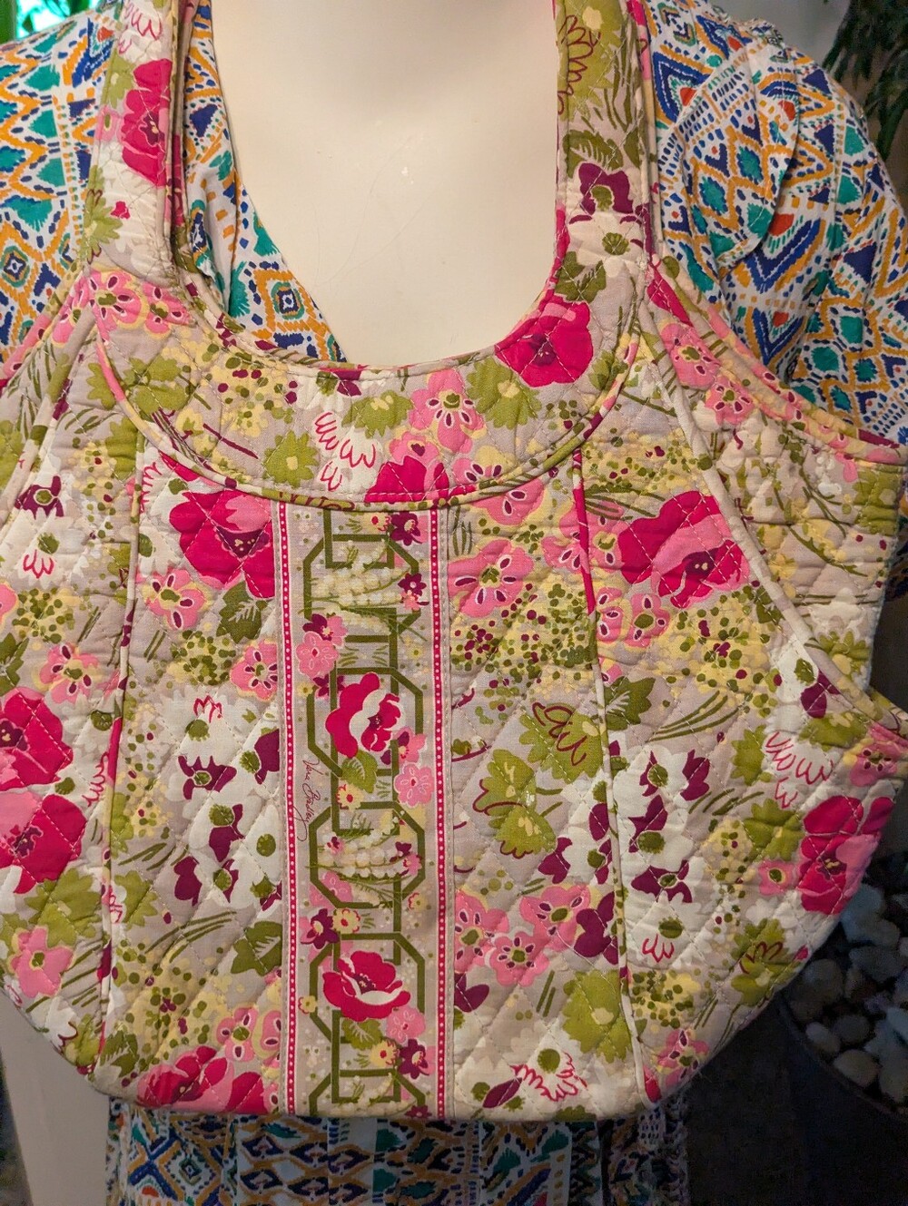 Vtg Retired Vera Bradley Make Me Blush Side By Side Quilted Shoulder Bag